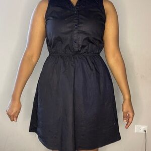 Monteau Dark Blue Eyelet Sleeveless Top